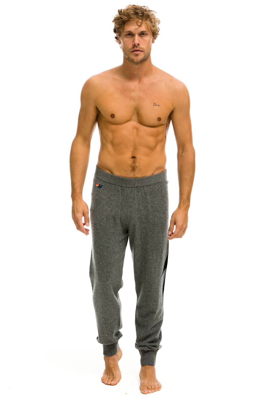 MEN'S BOLT CASHMERE LIGHT SWEATER PANT - DEEP HEATHER // BLACK BOLT - Image 3