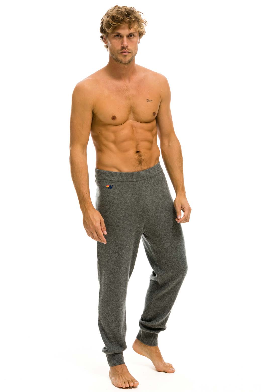 MEN'S BOLT CASHMERE LIGHT SWEATER PANT - DEEP HEATHER // BLACK BOLT - Image 2