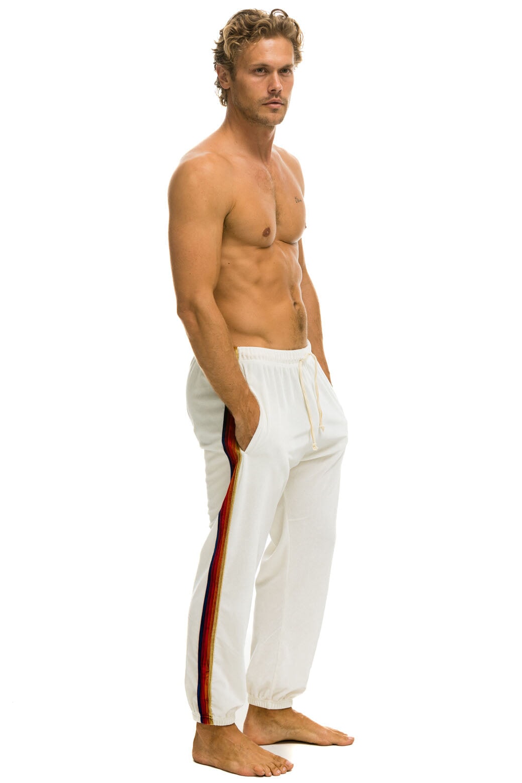 CLASSIC VELVET SWEATPANTS - WHITE - Image 3