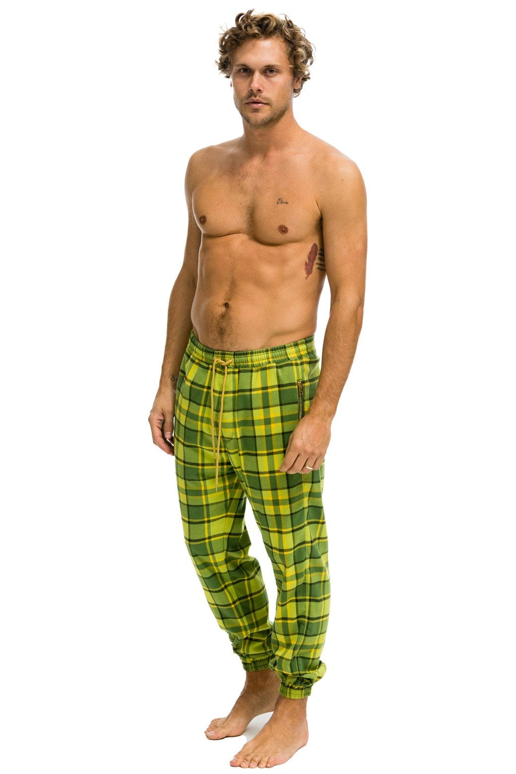 UNISEX PLAID LODGE PANT - AVOCADO PLAID - Image 6