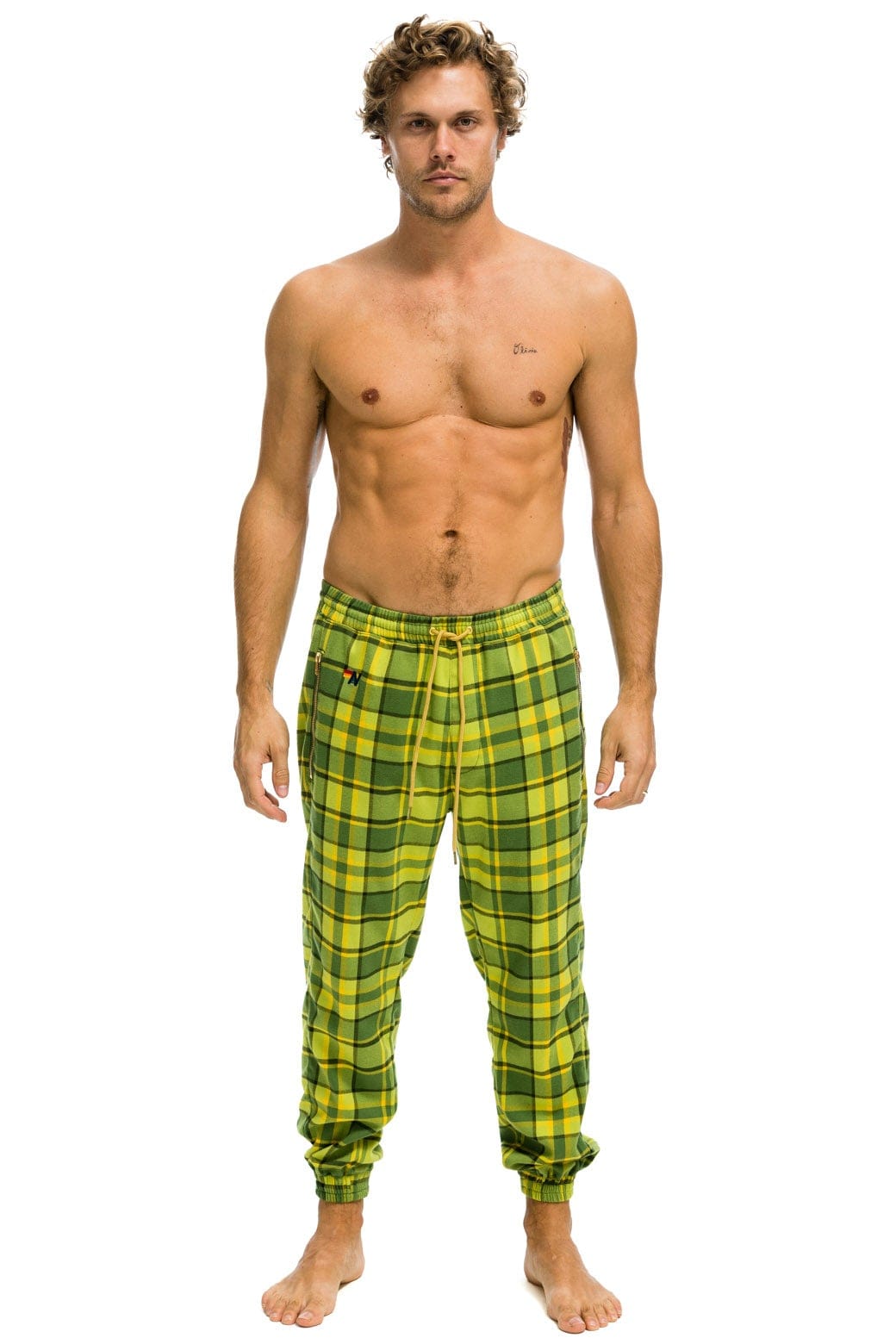 UNISEX PLAID LODGE PANT - AVOCADO PLAID - Image 2