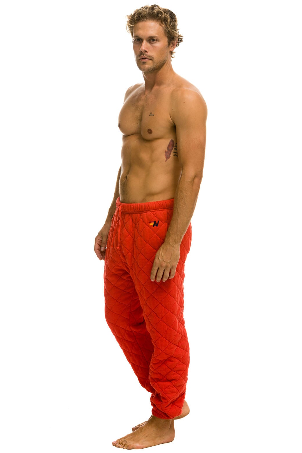 QUILTED SWEATPANTS - RED - Image 3