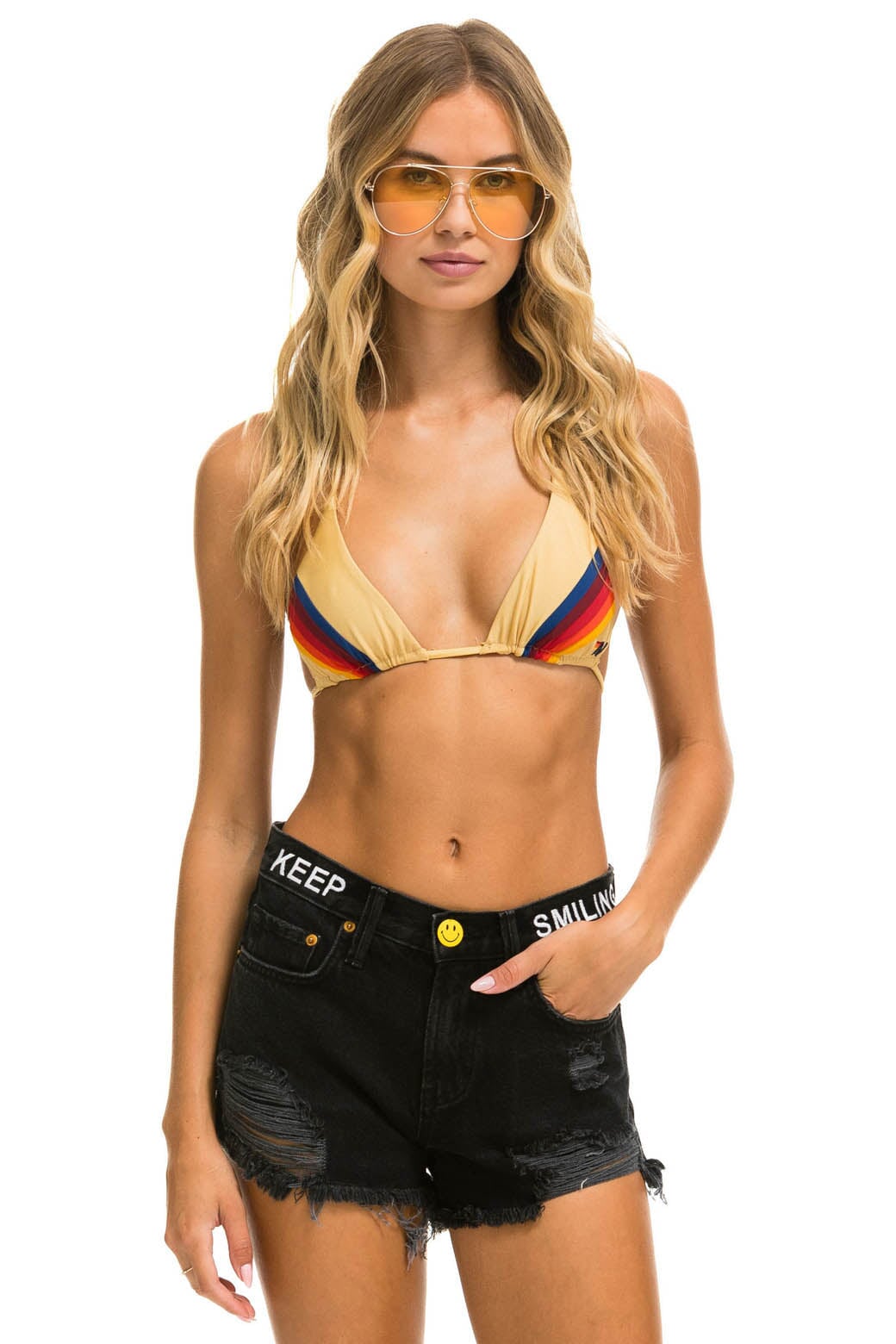 MID RISE BOYFRIEND CUTOFF KEEP SMILING JEAN SHORTS - VINTAGE BLACK - Image 2