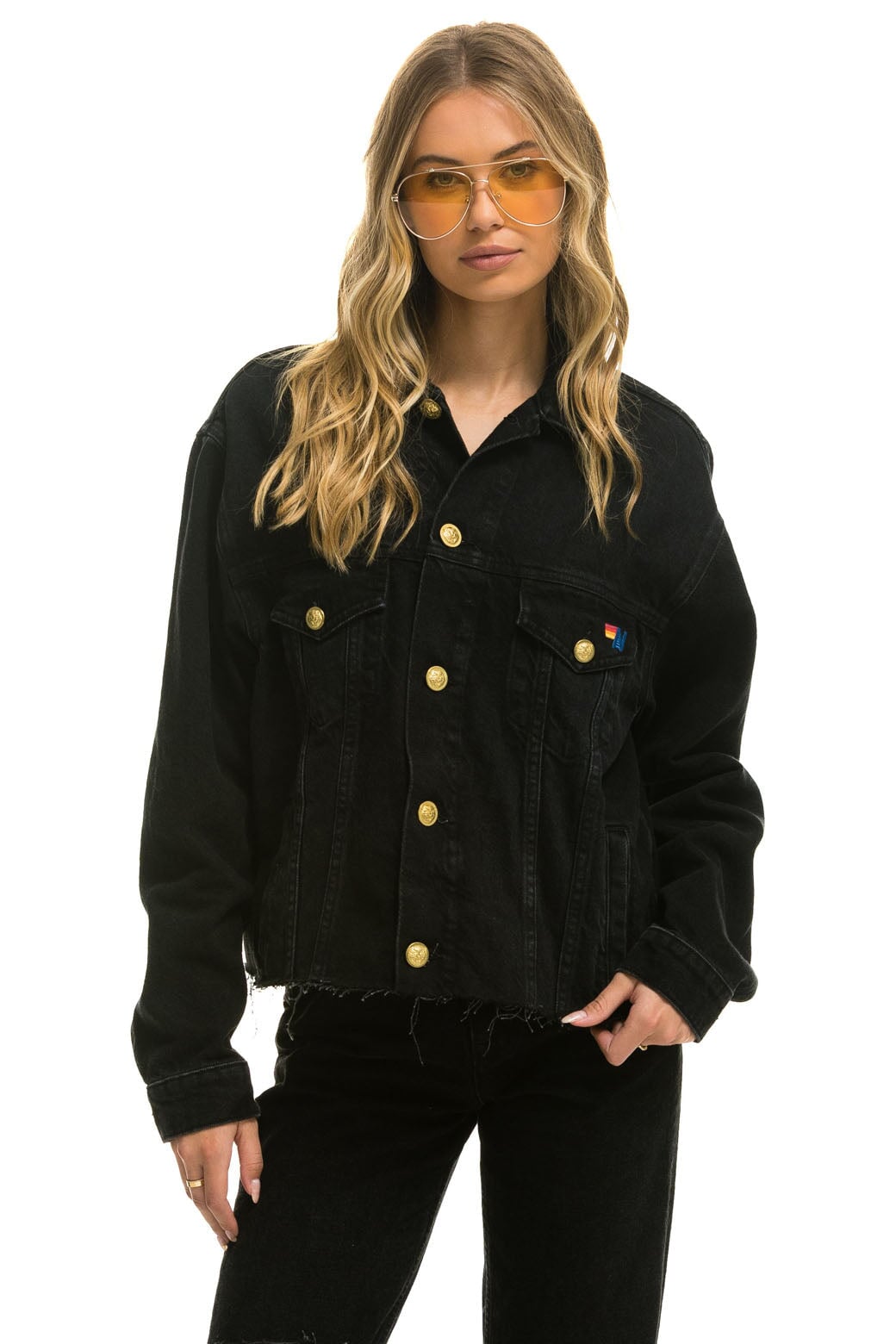 NEED FOR SPEED OVERSIZED CROP DENIM JACKET - VINTAGE BLACK - Image 9
