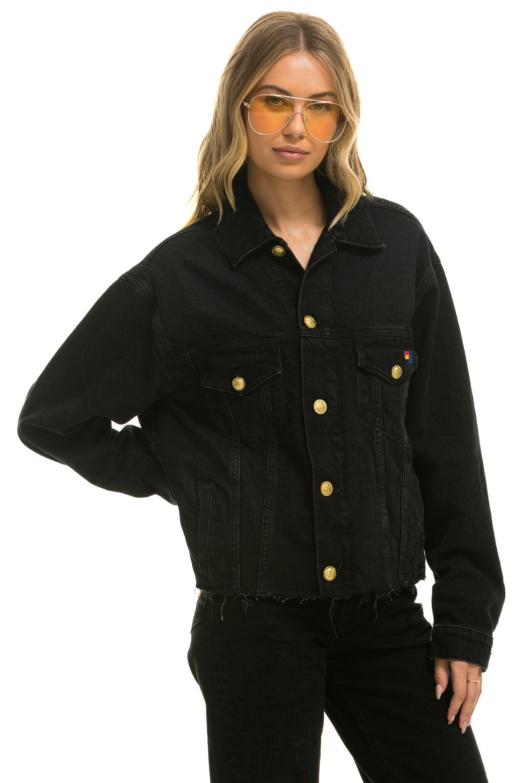 NEED FOR SPEED OVERSIZED CROP DENIM JACKET - VINTAGE BLACK - Image 5
