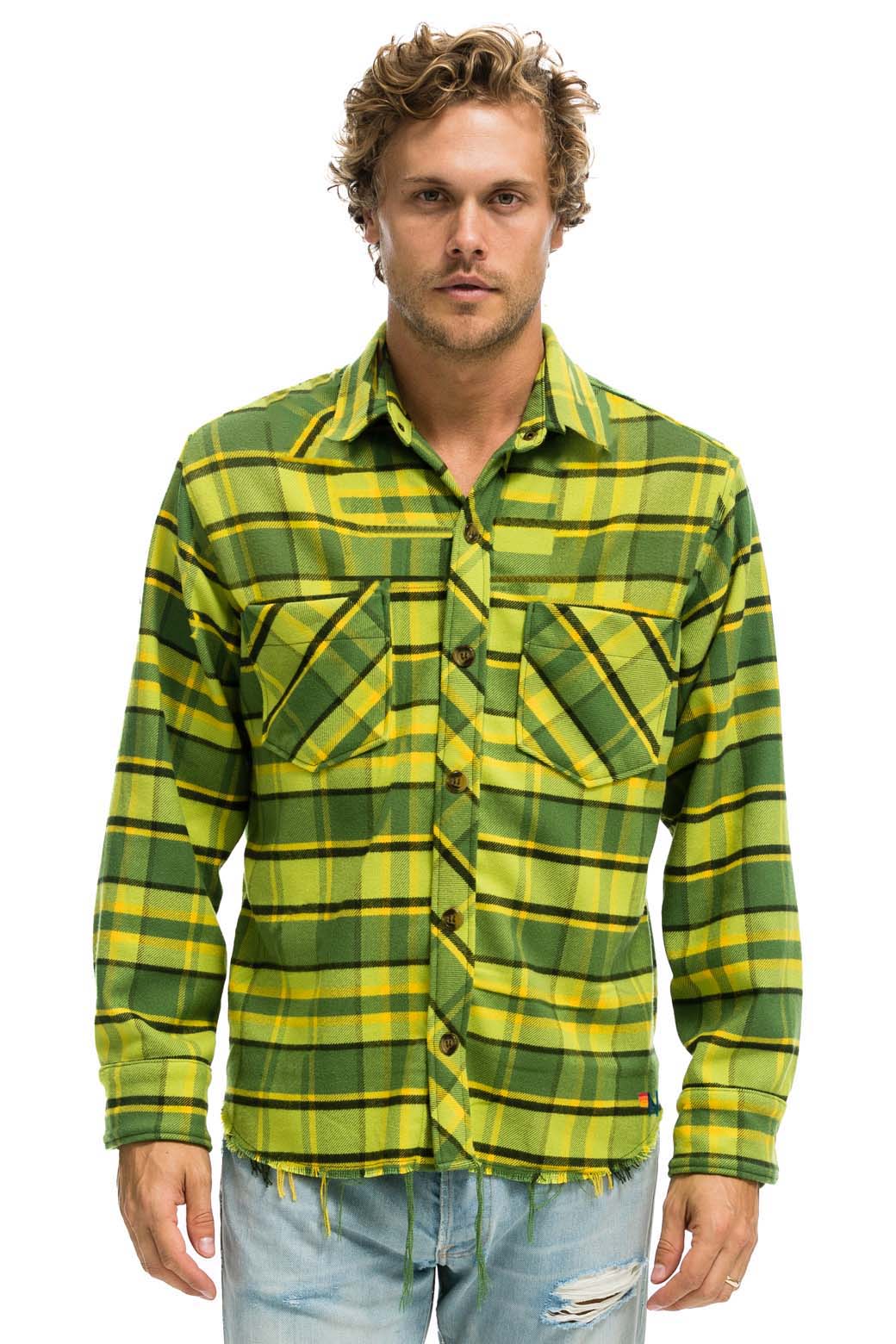 PLAID FLANNEL WESTERN SHIRT - AVOCADO PLAID - Image 2