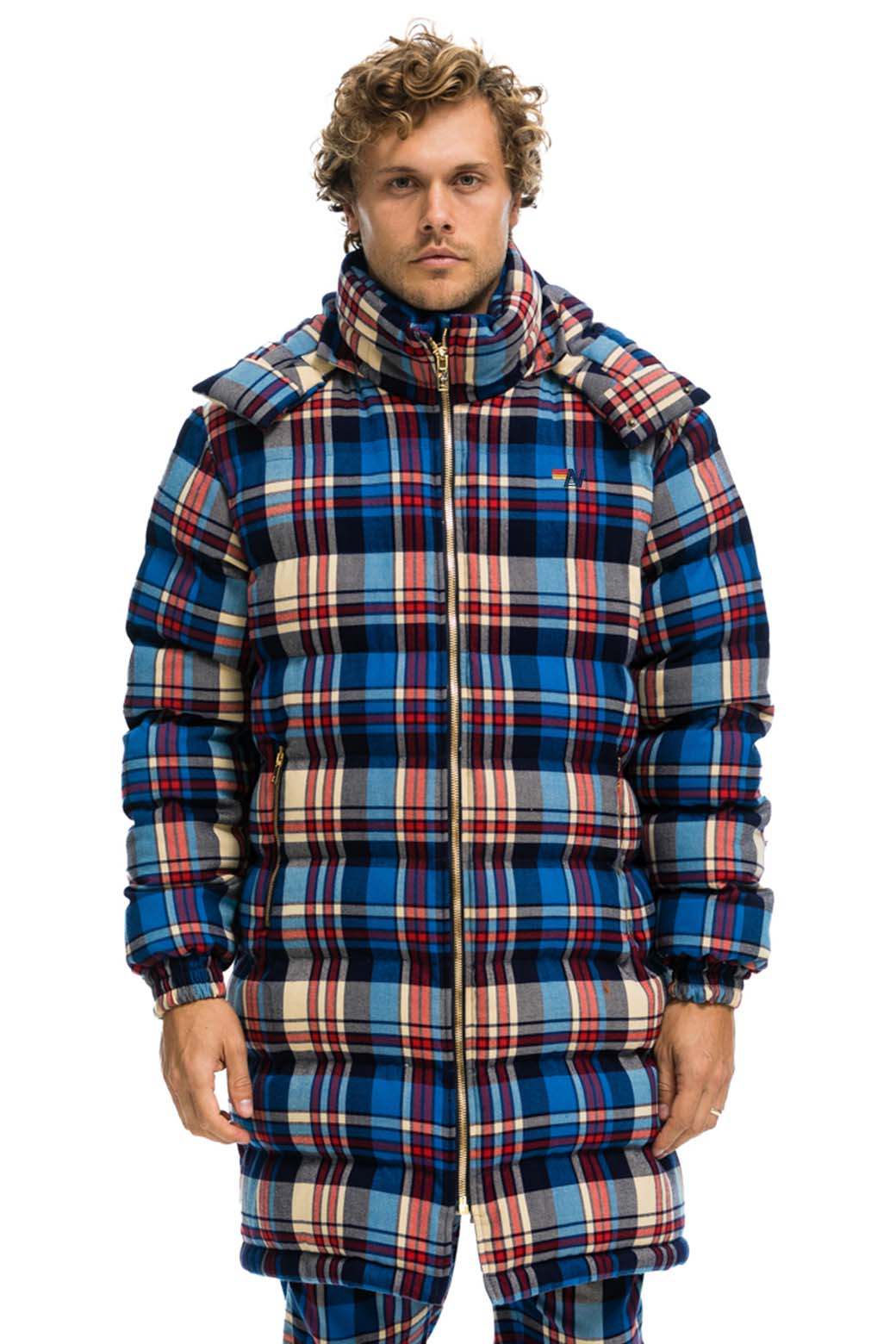 PLAID UNISEX LONG TREKKER JACKET - PATRIOT PLAID - Image 2