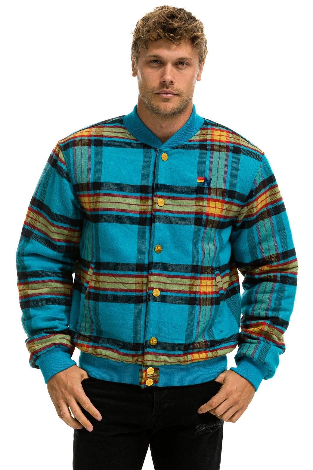 PLAID UNISEX VARSITY JACKET - JACKSON PLAID - Image 2