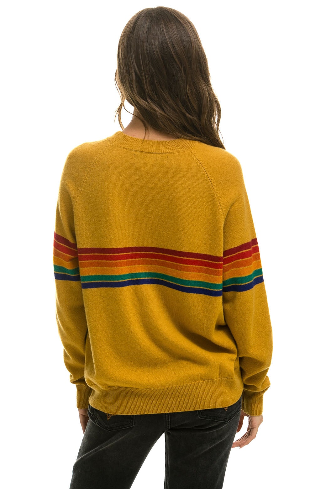 RAINBOW STRIPE 6 UNISEX LIGHT CASHMERE SWEATER - HARVEST - Image 7