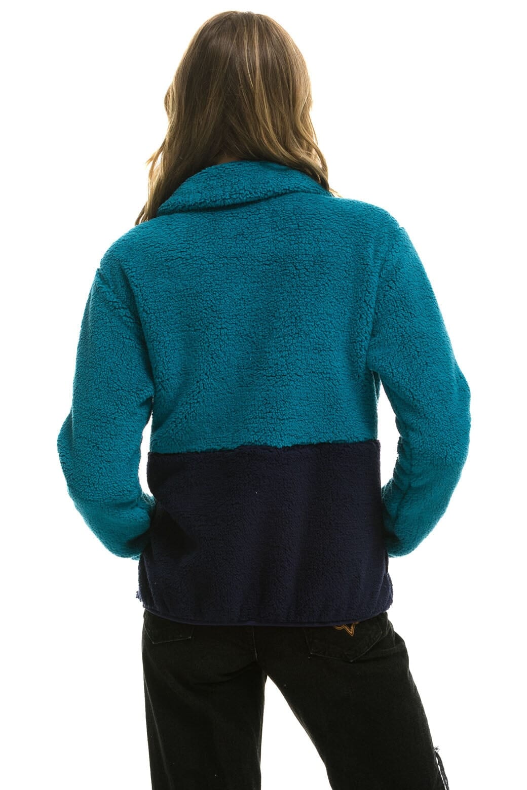 TEDDY UNISEX HALF ZIP COLOR BLOCK JACKET - CAPRI - Image 7
