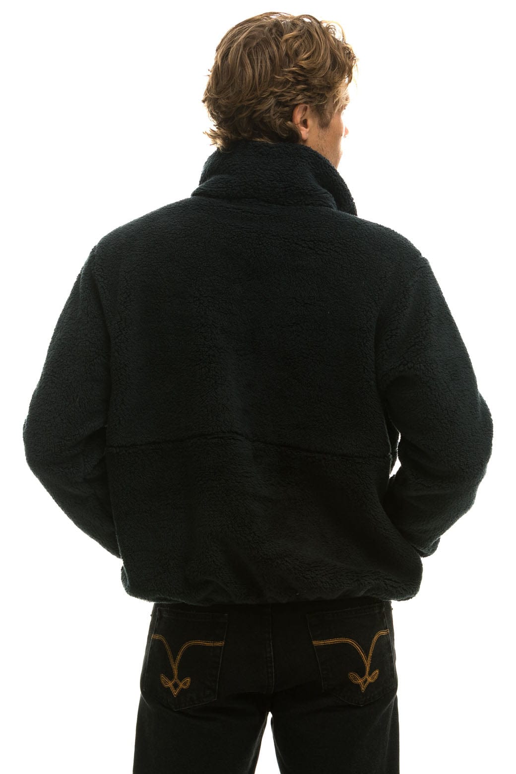 TEDDY UNISEX HALF ZIP JACKET - BLACK - Image 8