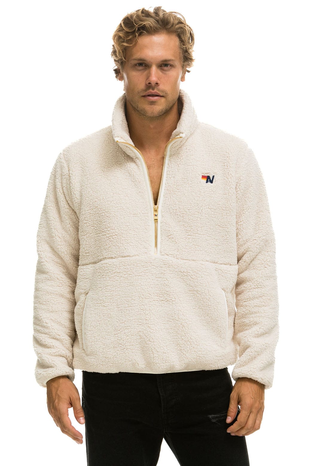 TEDDY UNISEX HALF ZIP JACKET - VINTAGE WHITE - Image 6