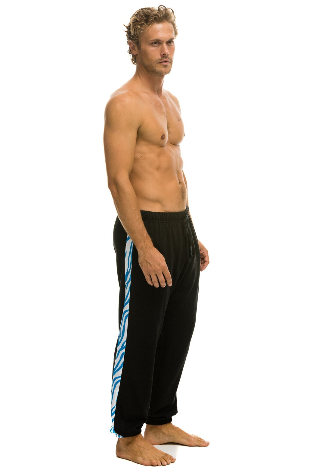 TIGER STRIPE SWEATPANTS - BLACK // BLUE TIGER - Image 3