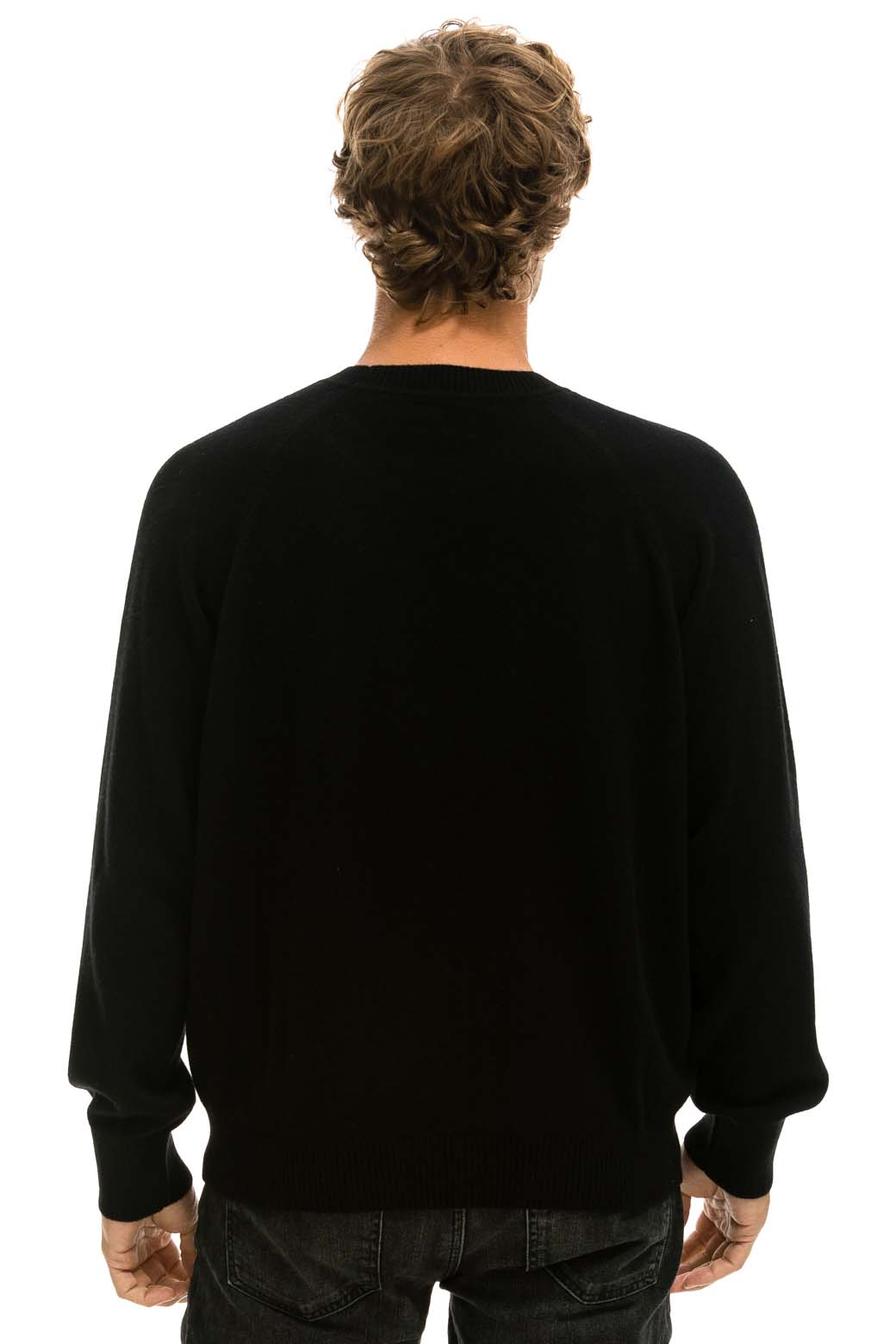 UNISEX BOLT CASHMERE LIGHT SWEATER - BLACK // WHITE BOLT - Image 7