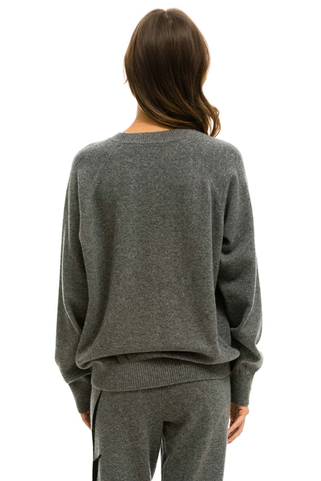UNISEX BOLT CASHMERE LIGHT SWEATER - DEEP HEATHER // BLACK BOLT - Image 12