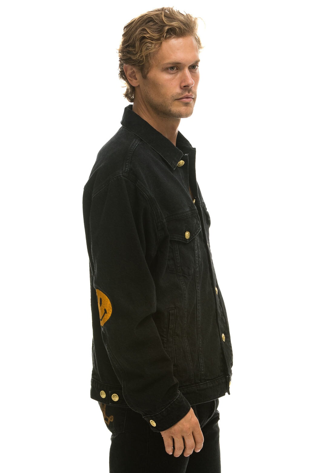 KEEP SMILING OVERSIZED CONCERT DENIM JACKET - VINTAGE BLACK - Image 4