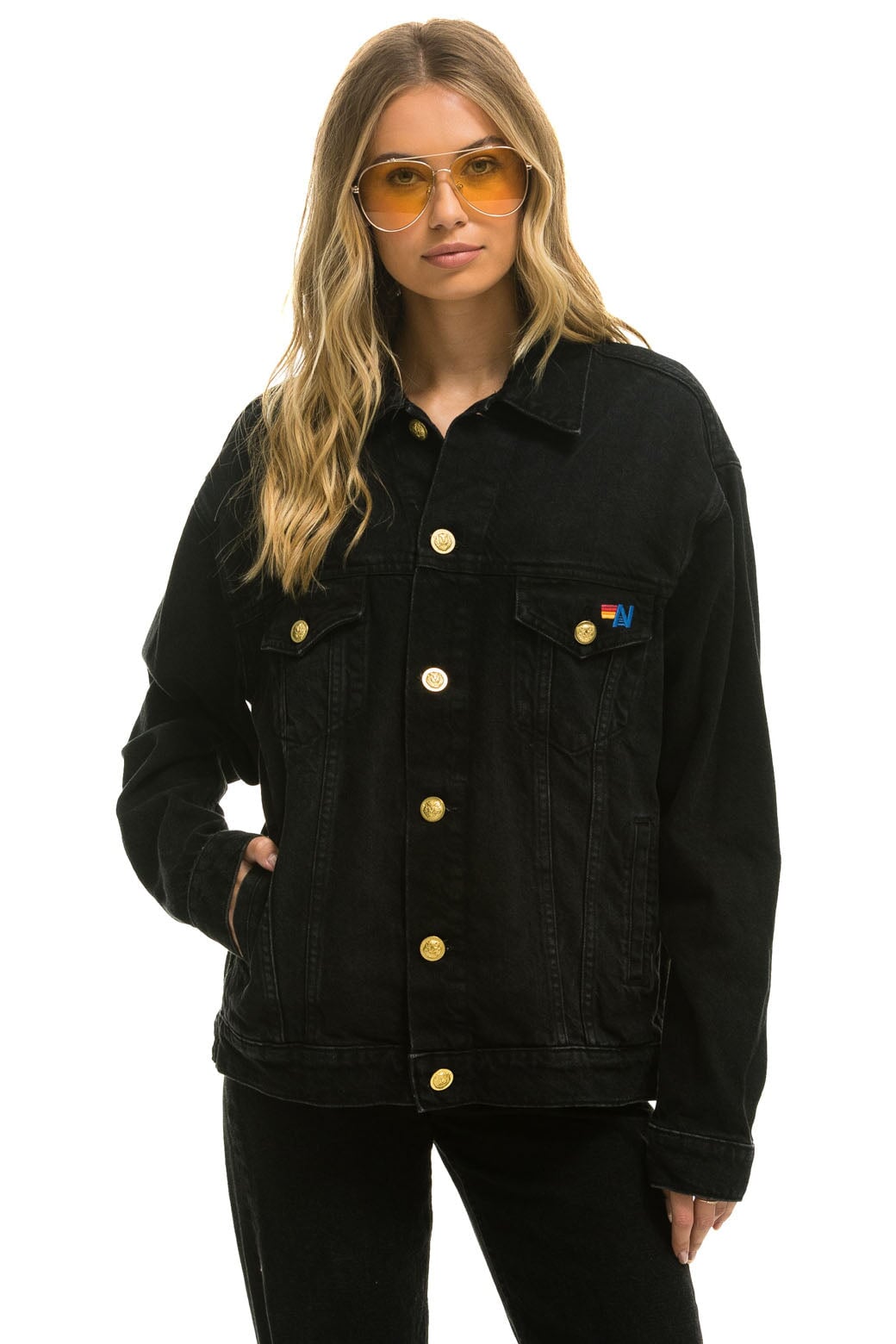 KEEP SMILING OVERSIZED CONCERT DENIM JACKET - VINTAGE BLACK - Image 5