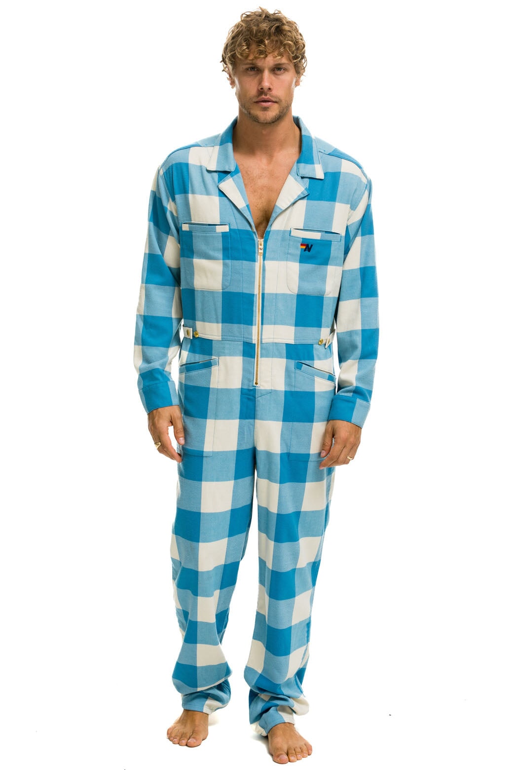 UNISEX PLAID FLIGHT SUIT - SKY PLAID - Image 2