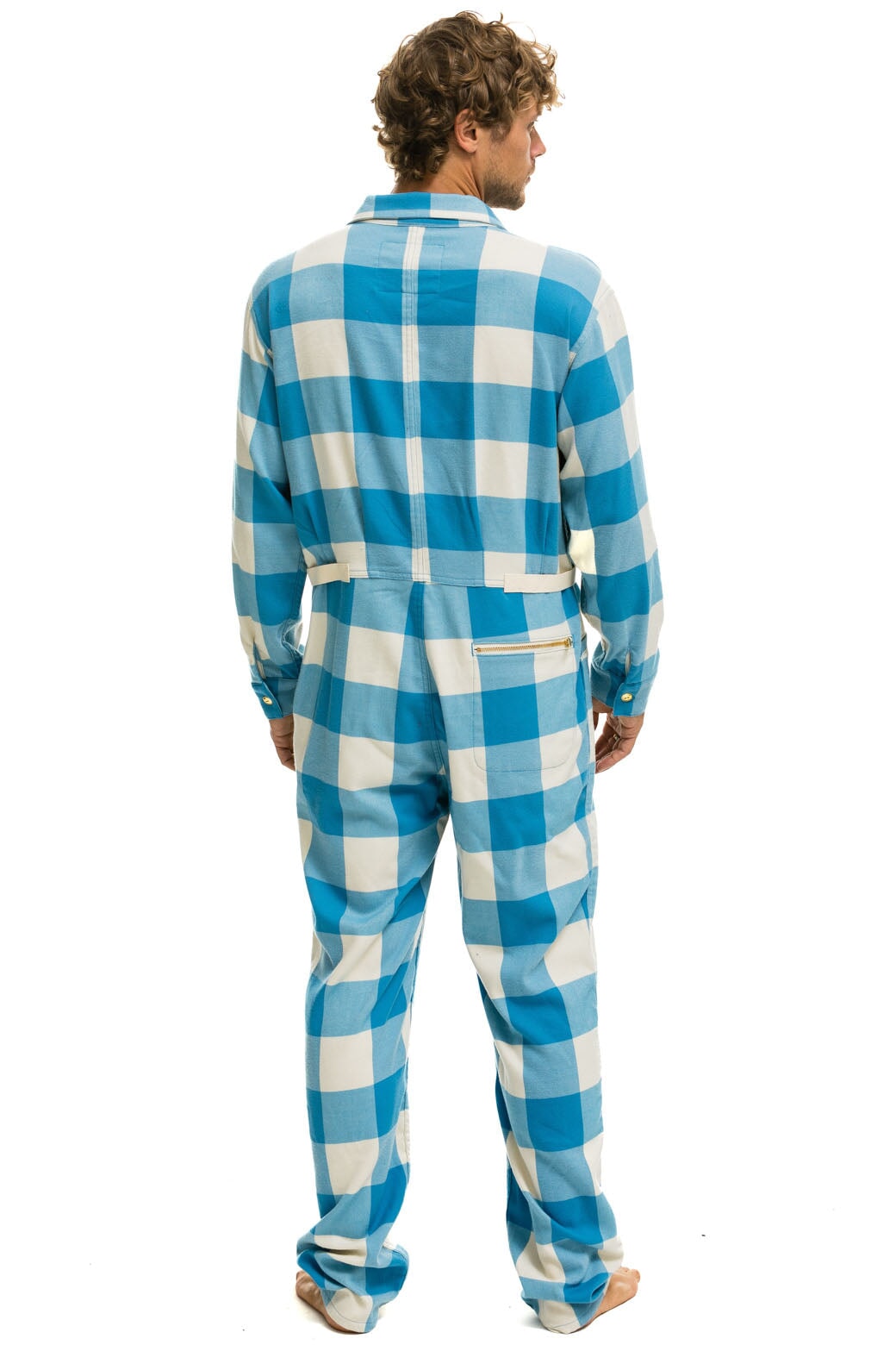UNISEX PLAID FLIGHT SUIT - SKY PLAID - Image 7