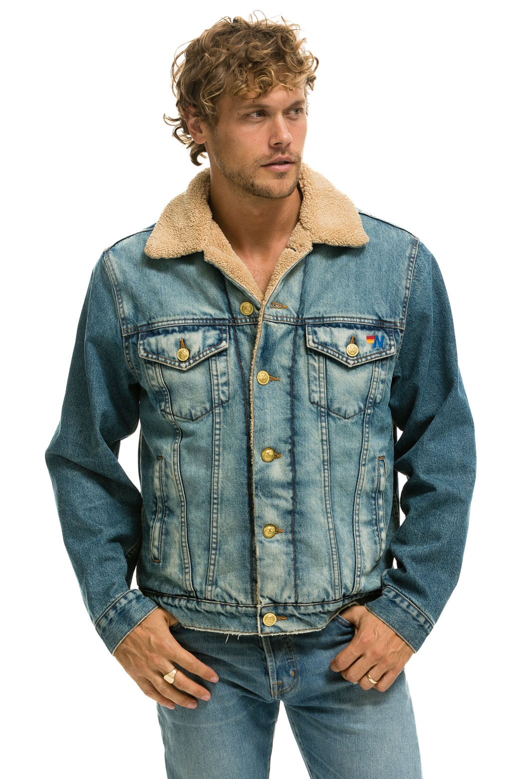 CALI LOVER RANCH SHERPA DENIM JACKET - VINTAGE - Image 8