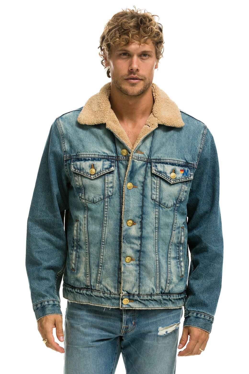 CALI LOVER RANCH SHERPA DENIM JACKET - VINTAGE - Image 4