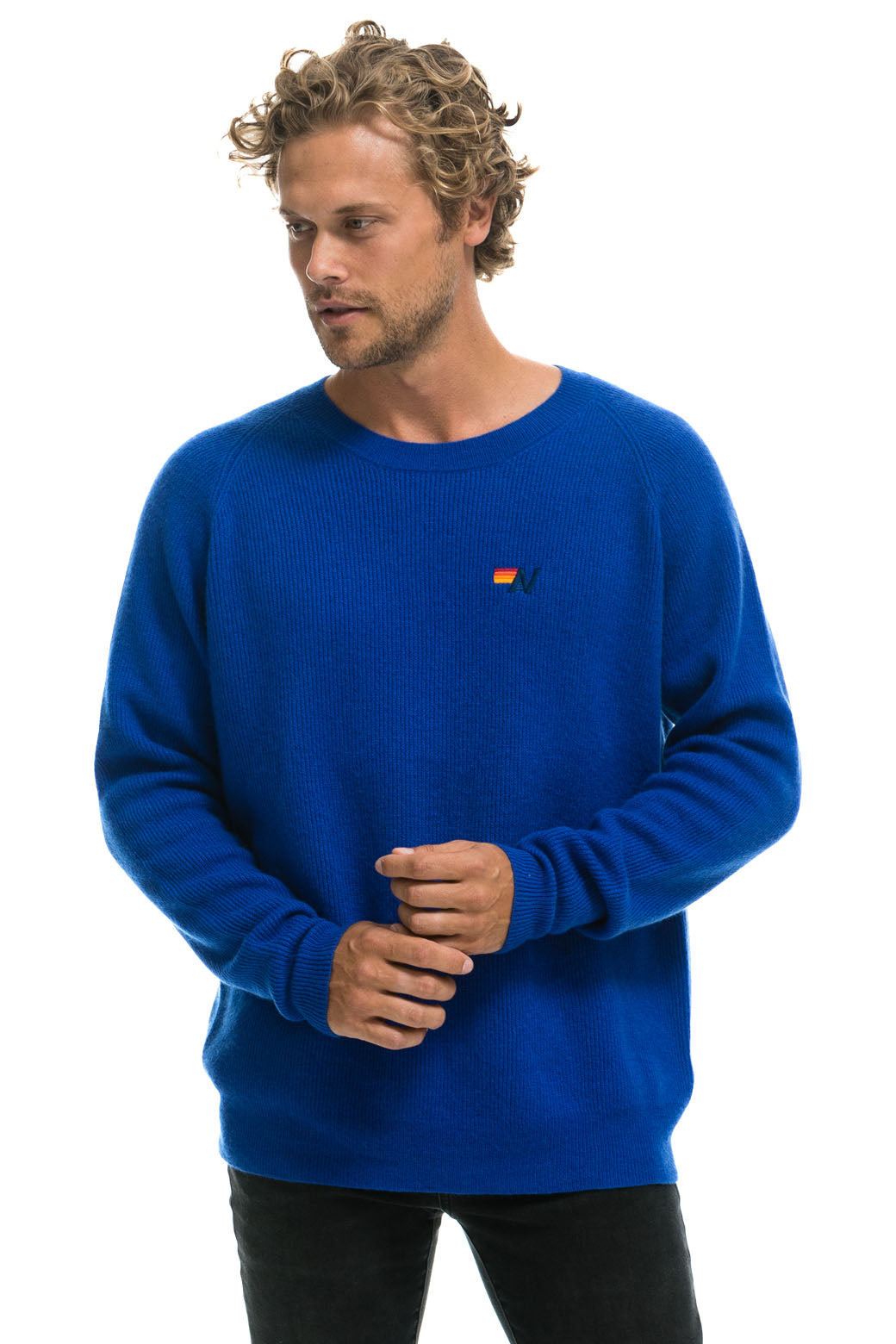 VINTAGE CABIN 2 UNISEX CASHMERE SWEATER - LAPIS - Image 4
