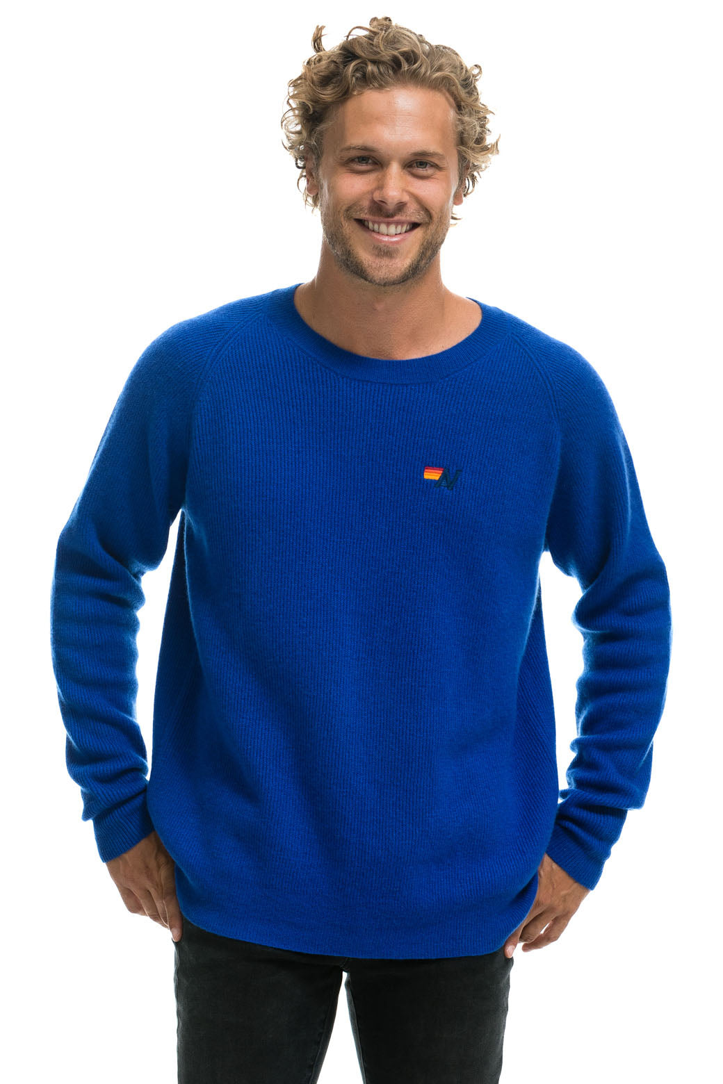 VINTAGE CABIN 2 UNISEX CASHMERE SWEATER - LAPIS - Image 2