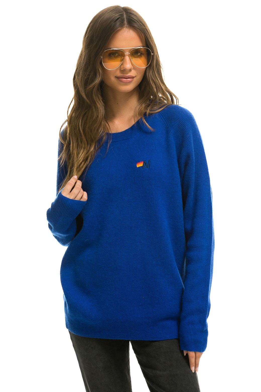 VINTAGE CABIN 2 UNISEX CASHMERE SWEATER - LAPIS - Image 3