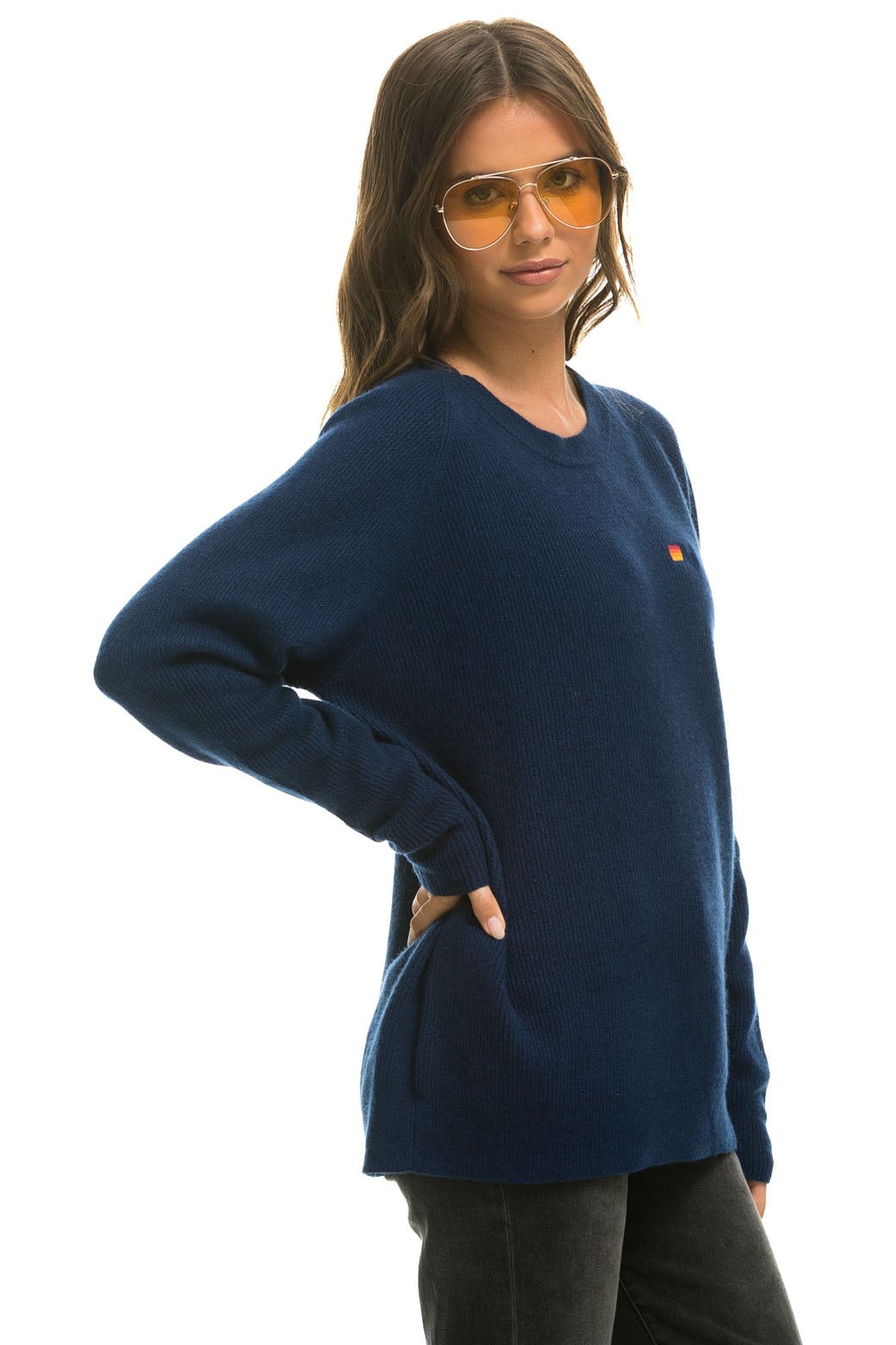 VINTAGE CABIN 2 UNISEX CASHMERE SWEATER - MIDNIGHT - Image 5