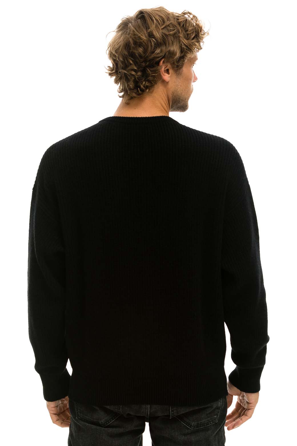 VINTAGE CABIN UNISEX CASHMERE SWEATER - BLACK - Image 8