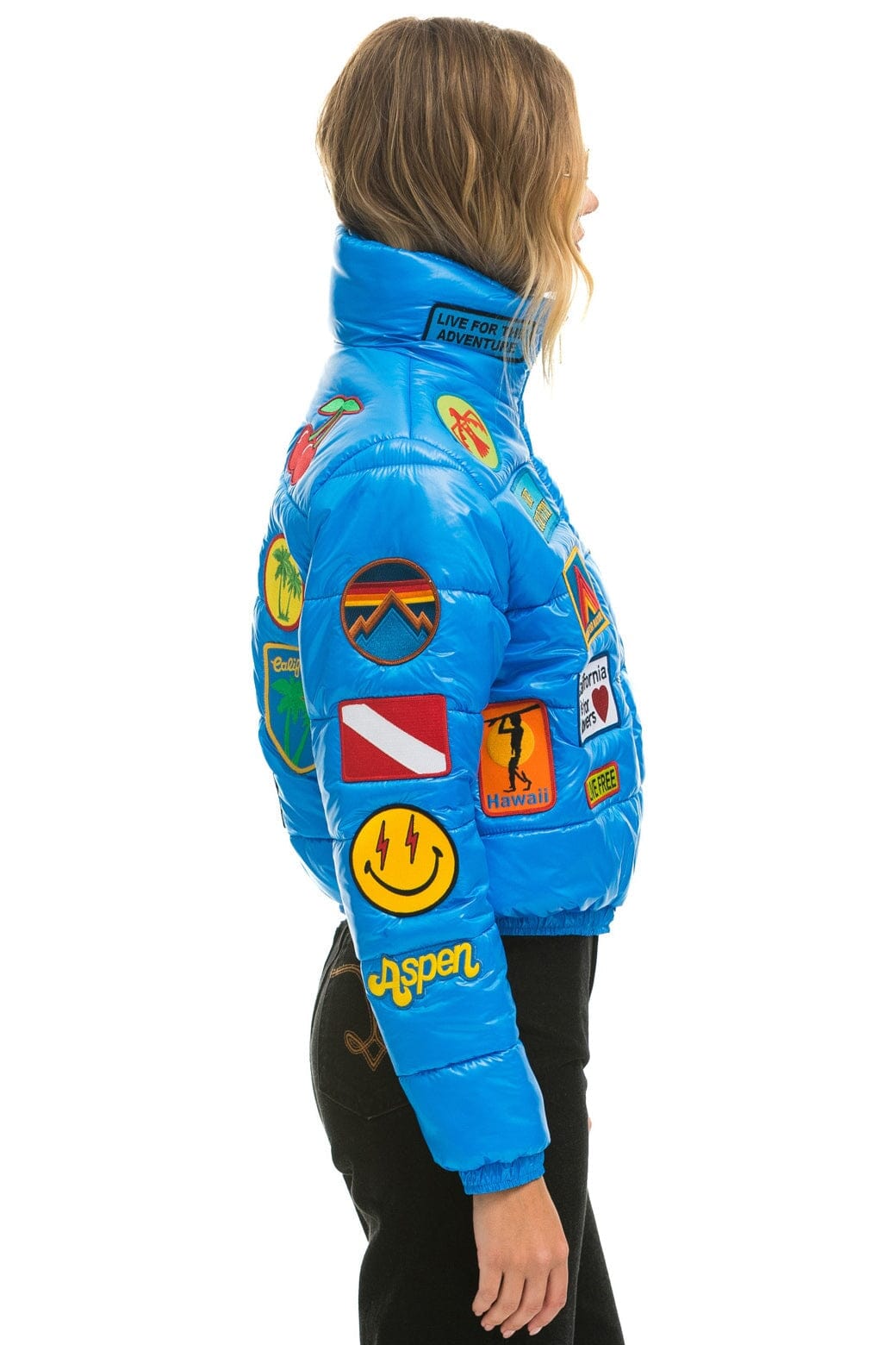 VINTAGE PATCH APRES PUFFER JACKET - BLUE CINA GLOSSY - Image 2