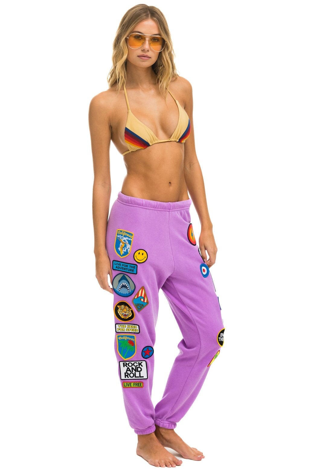 VINTAGE PATCH SWEATPANTS - NEON PURPLE - Image 3