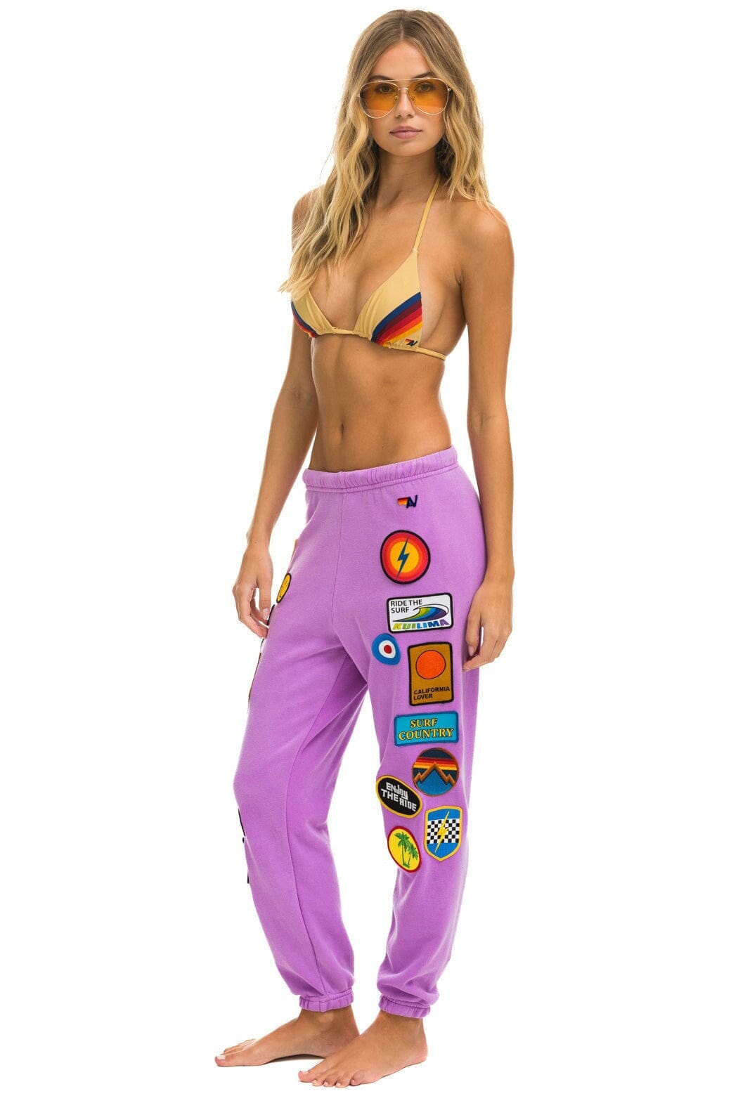 VINTAGE PATCH SWEATPANTS - NEON PURPLE - Image 2