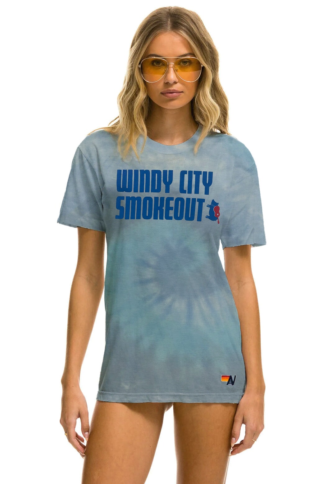 WINDY CITY SMOKEOUT 2023 TEE - TIE DYE HEATHER BLUE - Image 2