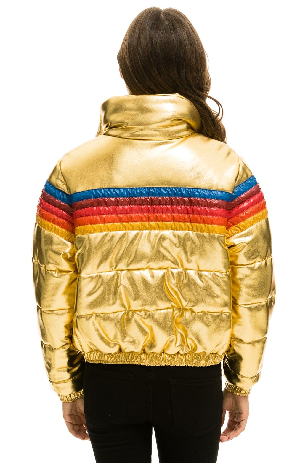 5 STRIPE APRES JACKET - GLOSSY GOLD - Image 4