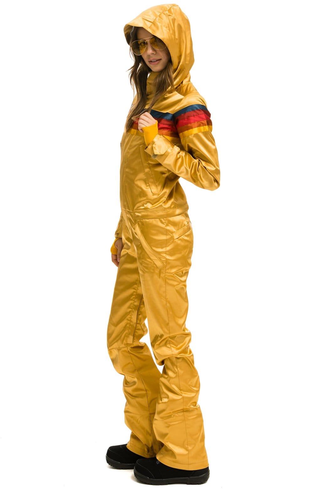 WOMEN'S 5 STRIPE SATIN POWDER SUIT - CHAMPAGNE - Image 5