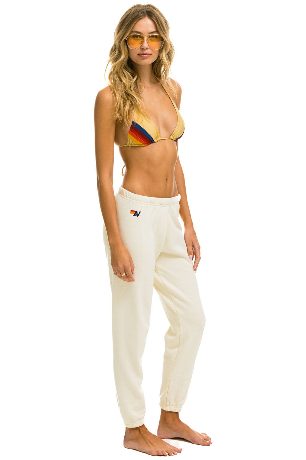 5 STRIPE SWEATPANTS - VINTAGE WHITE - Image 3