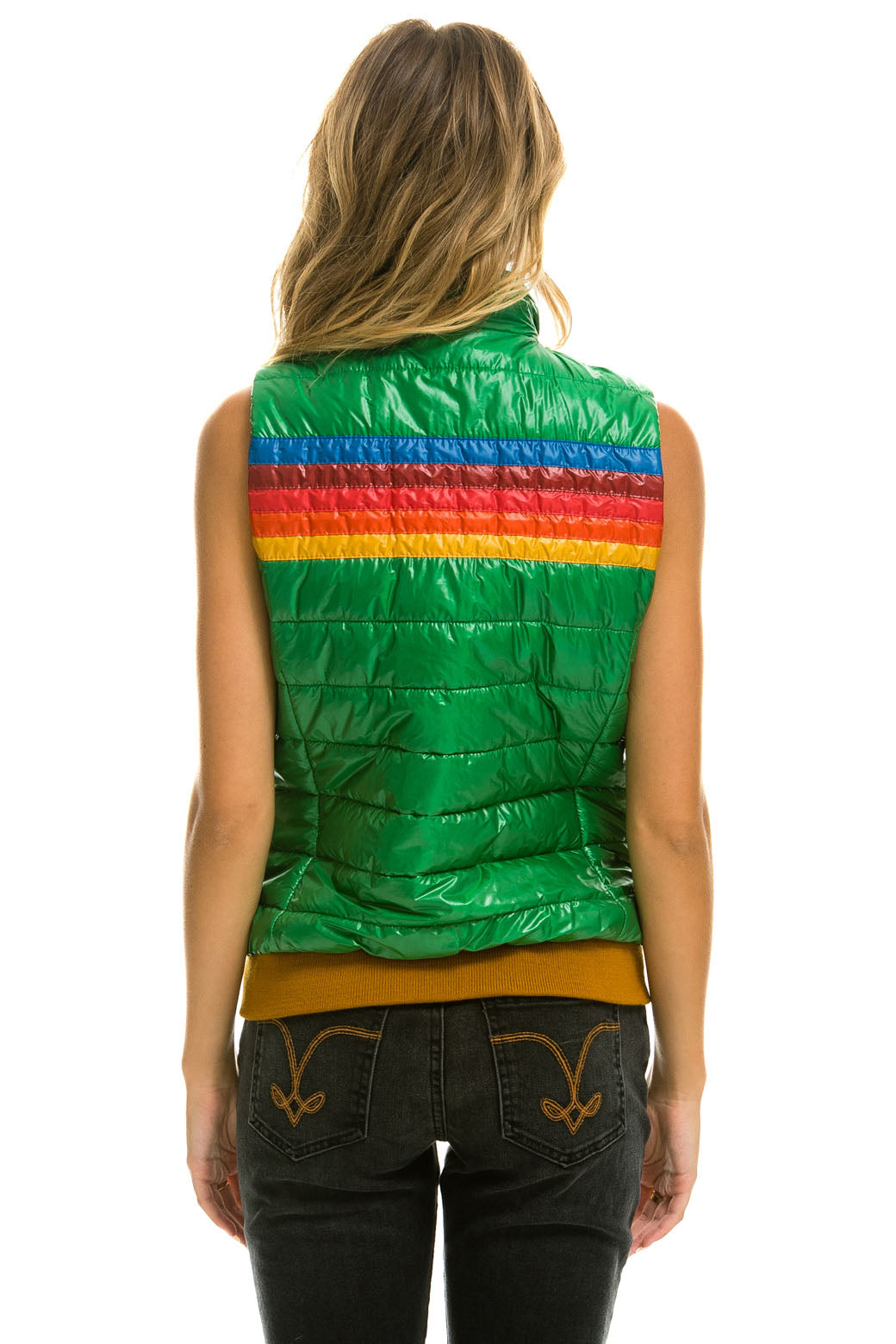 WOMEN'S 5 STRIPE VEST - GLOSSY AMAZON - Image 4