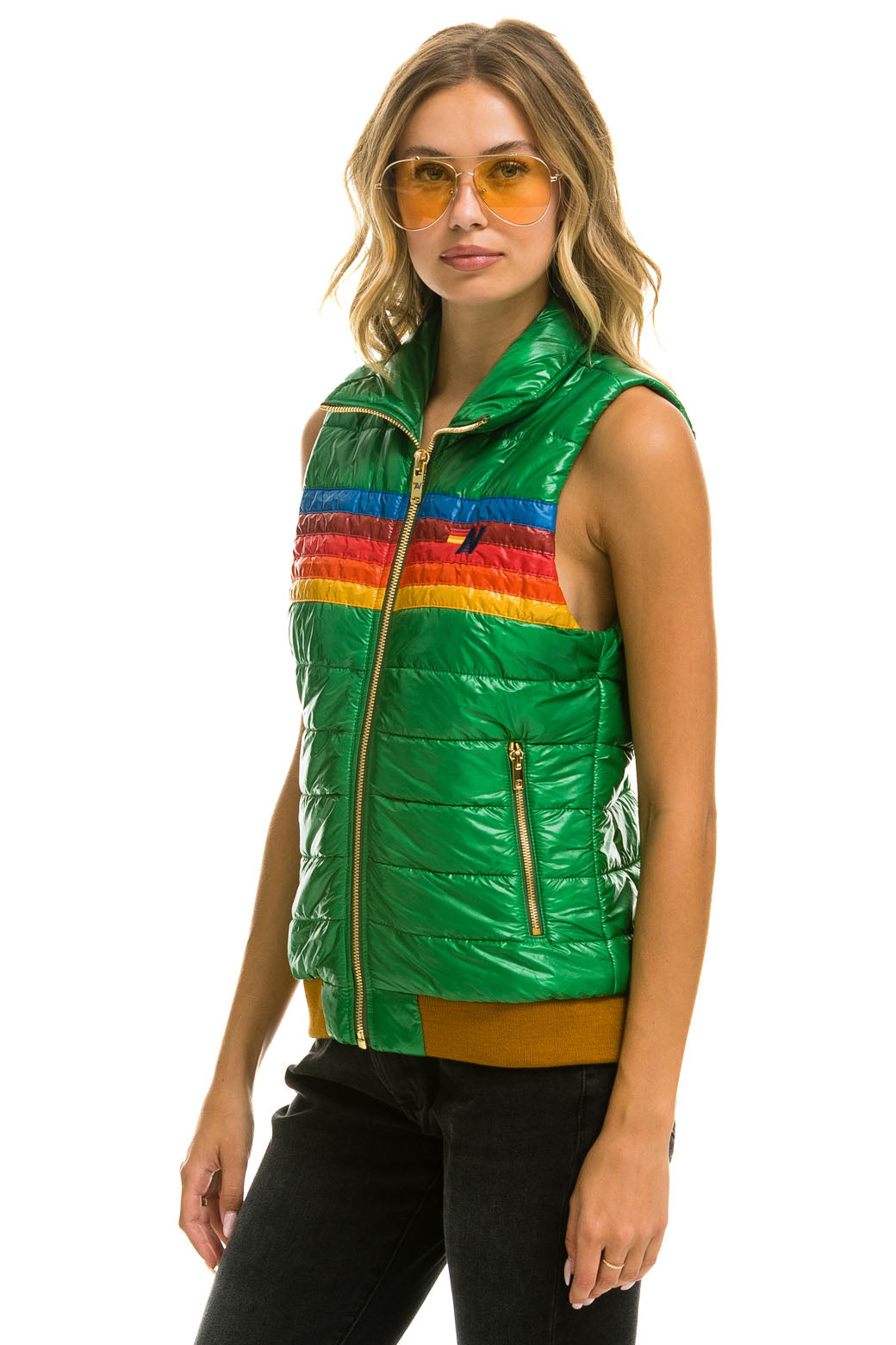 WOMEN'S 5 STRIPE VEST - GLOSSY AMAZON - Image 3