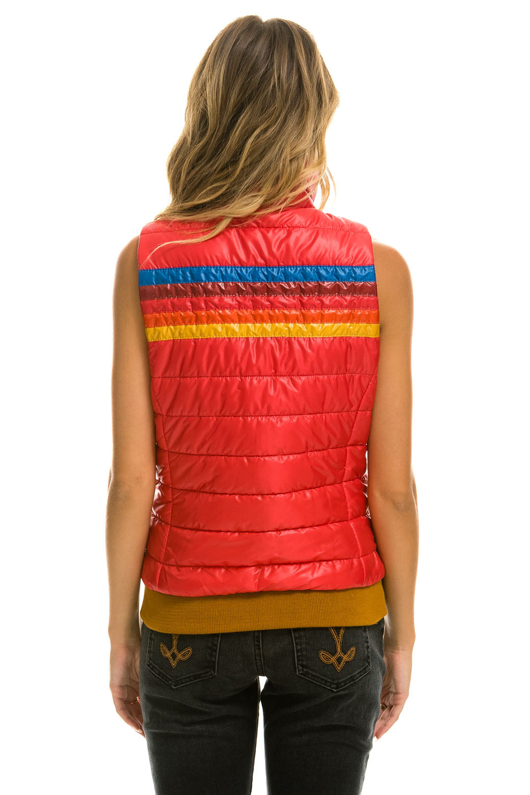 WOMEN'S 5 STRIPE VEST - GLOSSY CHERRY - Image 4