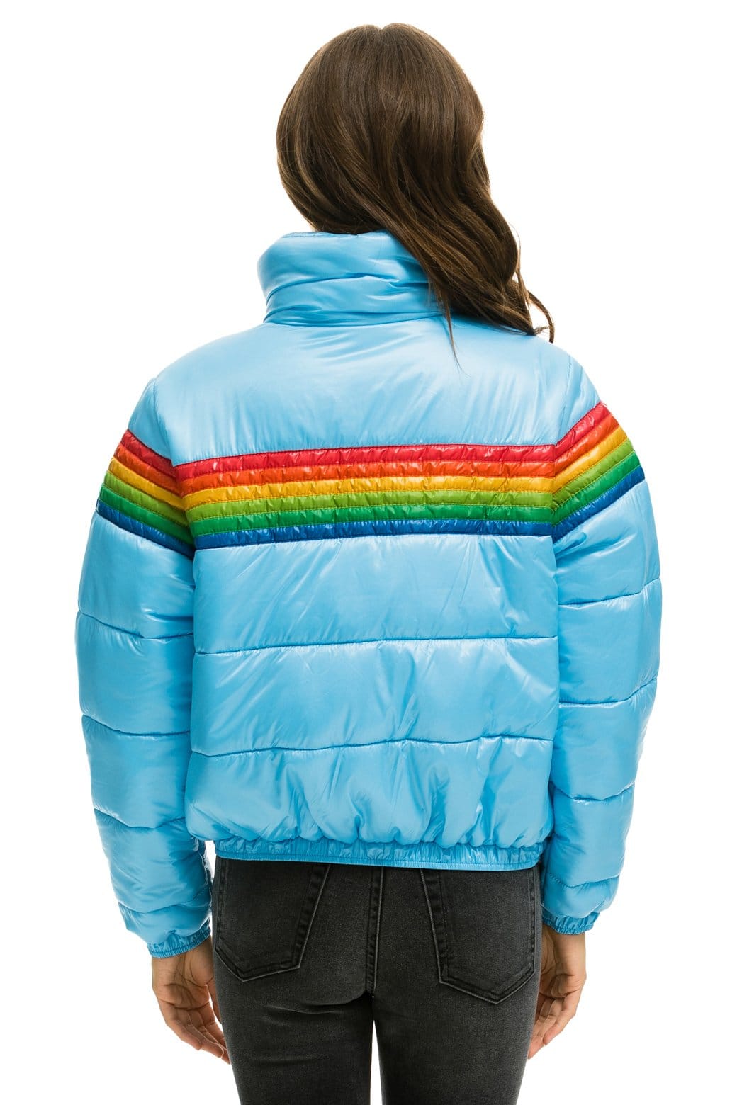 6 STRIPE LUXE APRES PUFFER JACKET - GLOSSY SKY - Image 3