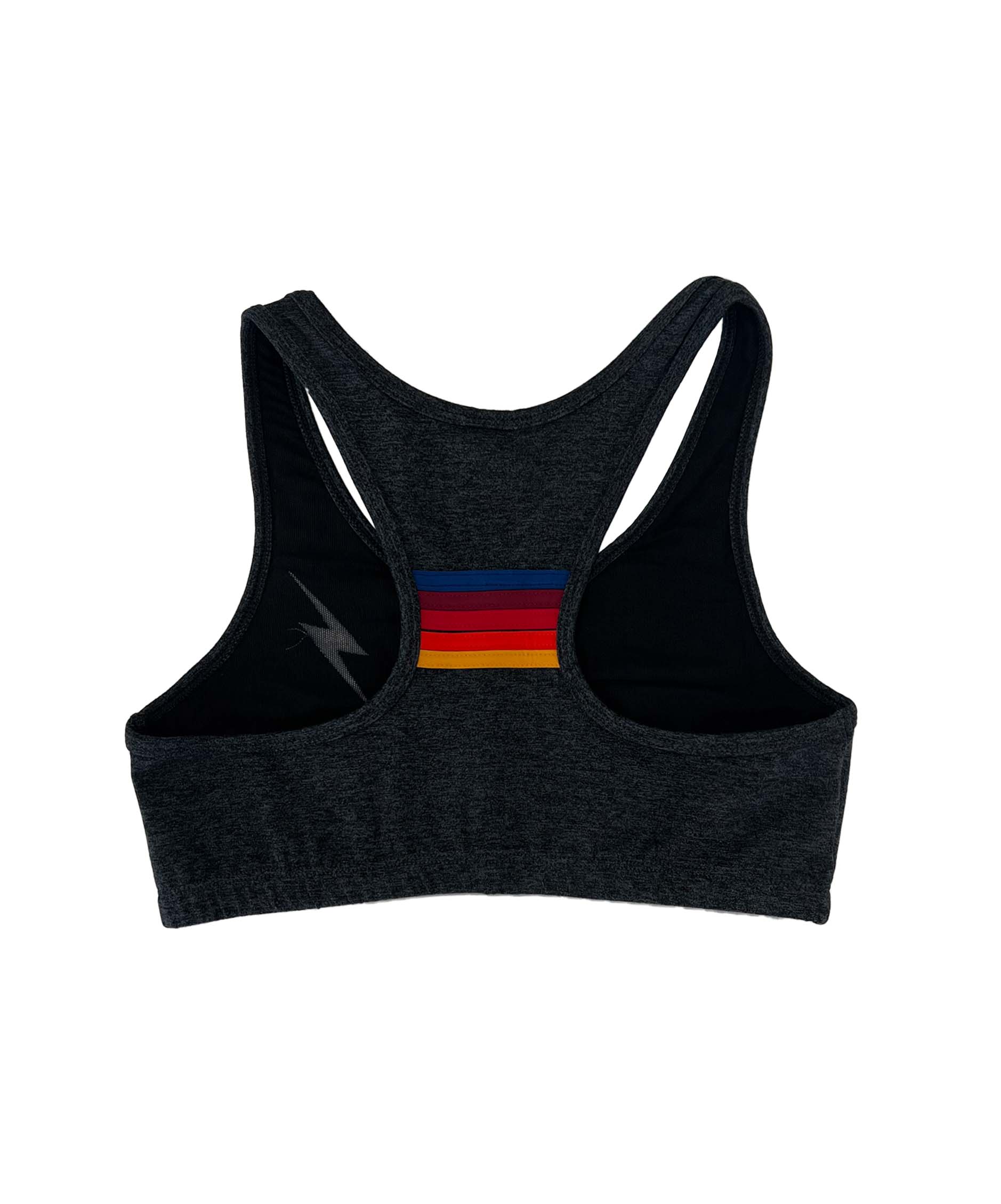 BOLT EMBROIDERY SPORTS BRA - CHARCOAL - Image 4