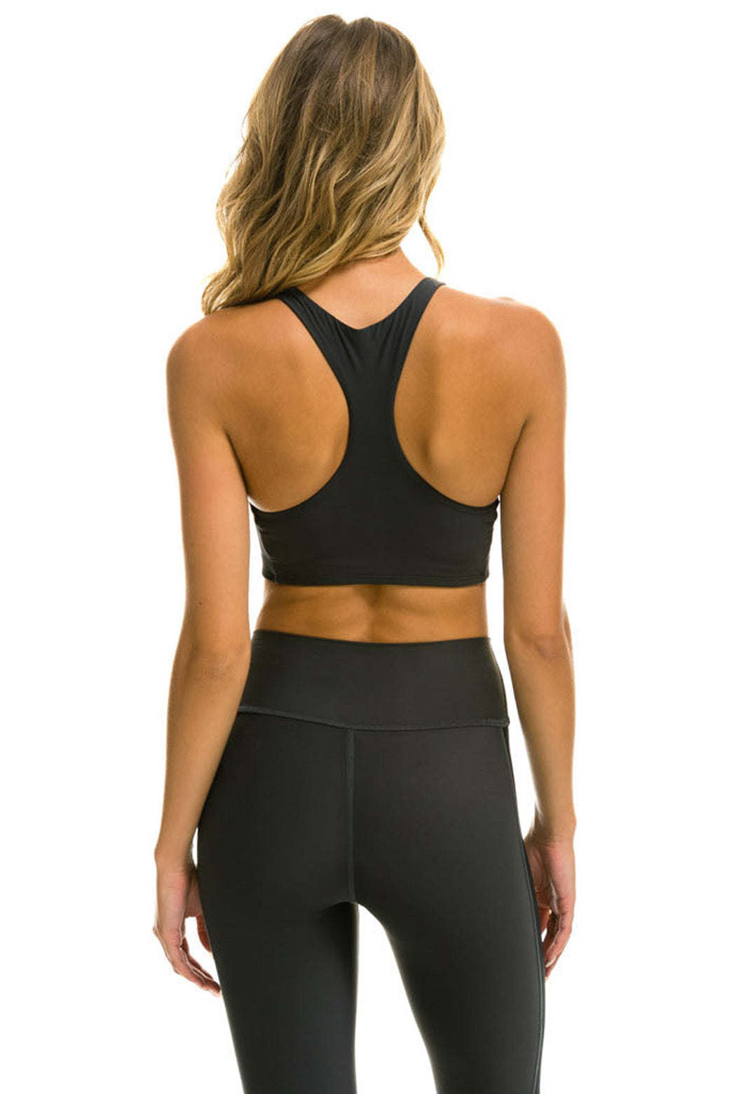 COLOR BLOCK RACER SPORTS BRA - TITANIUM - Image 3