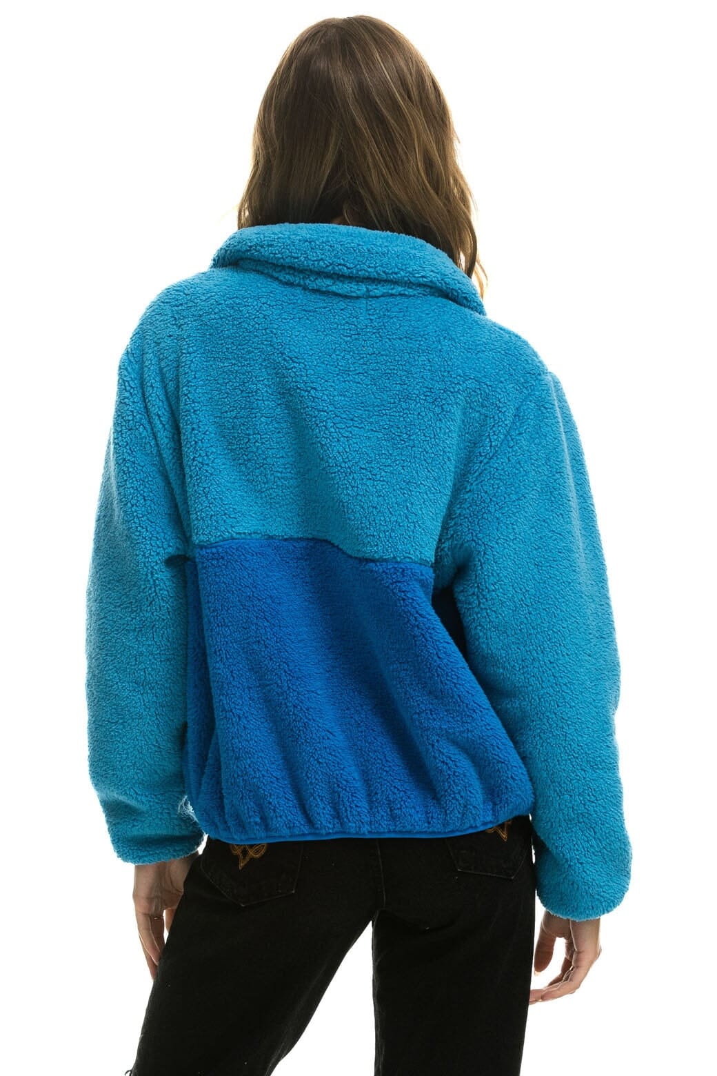 TEDDY APRES HALF ZIP COLOR BLOCK JACKET - OCEAN - Image 5